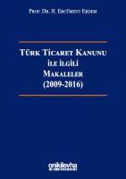 Türk Ticaret Kanunu İle İlgili Makaleler