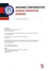 Akdeniz Üniversitesi Hukuk Fakültesi Dergisi
Cilt:2 – Sayı:2 Aralık 2012 1