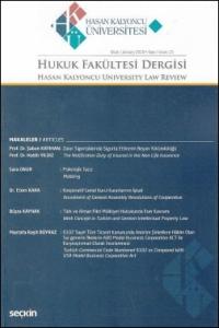 Hasan Kalyoncu Üniversitesi Hukuk Fakültesi Dergisi Sayı:15 - Ocak 201