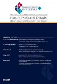 Hasan Kalyoncu Üniversitesi Hukuk Fakültesi Dergisi Sayı:20 Temmuz 202