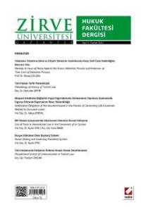 Zirve Üniversitesi Hukuk Fakültesi Dergisi Sayı:4 Haziran 2015 Yayın K