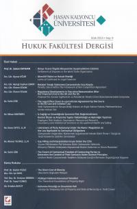 Hasan Kalyoncu Üniversitesi Hukuk Fakültesi Dergisi Sayı: 9 Ocak 2015 