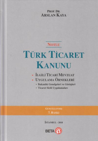 Türk Ticaret Kanunu Arslan Kaya
