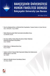 Bahçeşehir Üniversitesi Hukuk Fakültesi Dergisi Cilt:9 – Sayı:113–114 