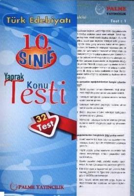 10. Sınıf Türk Edebiyatı Yaprak Konu Testi Kolektif