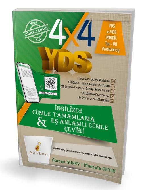 4x4 YDS Seti 1. Kitap Cümle Tamamlama, Çeviri ve Eş Anlamlı Cümle - ki