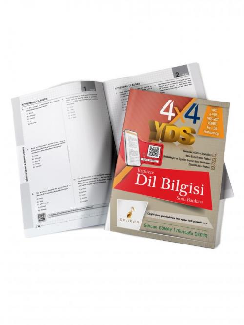 4x4 YDS Seti 4. Kitap İngilizce Dil Bilgisi Tamamı Çözümlü Soru Bankas