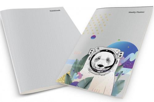 Astronaut Bear Weekly Planner & Notebook - kitap