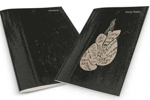 Motivational Boxing Poster Weekly Planner & Notebook - kitap