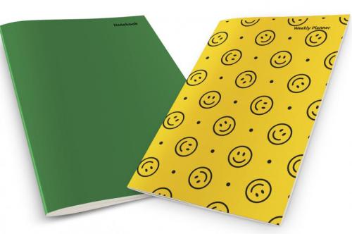 Pattern With a Smiling Face Weekly Planner & Notebook - kitap
