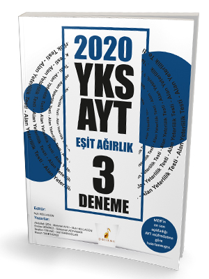 Pelikan Yayınları 2020 YKS AYT Eşit Ağırlık 3 Deneme Sınavı - kitap Nu