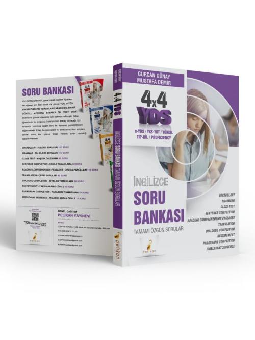 Pelikan Yayınları 4x4 YDS İngilizce Tek Kitap Soru Bankası - kitap Gür