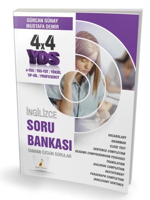 Pelikan Yayınları 4x4 YDS İngilizce Tek Kitap Soru Bankası - kitap Gür