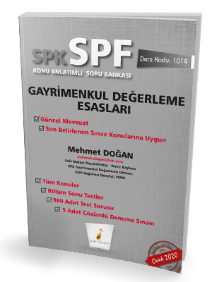 Pelikan Yayınları SPK - SPF Gayrimenkul Değerleme Esasları Konu Anlatı