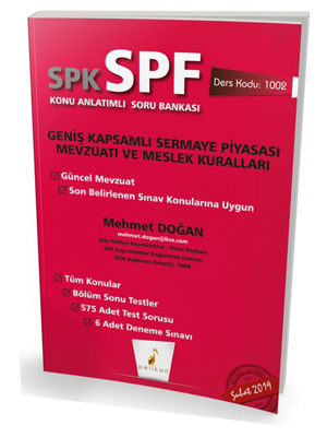 Pelikan Yayınları SPK SPF Geniş Kapsamlı Sermaye Piyasası Mevzuatı ve 