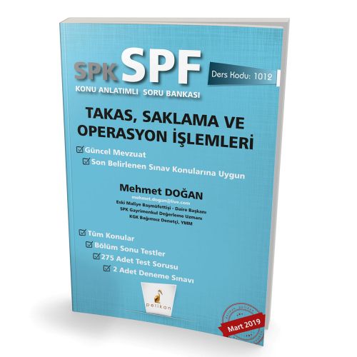 Pelikan Yayınları SPK - SPF Takas, Saklama ve Operasyon İşlemleri Konu