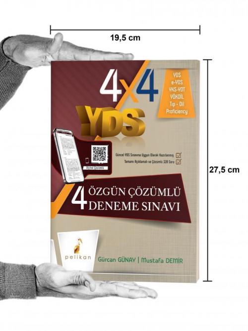 Pelikan Yayınları YDS 4x4 Özgün Çözümlü Deneme Sınavı - kitap Gürcan G