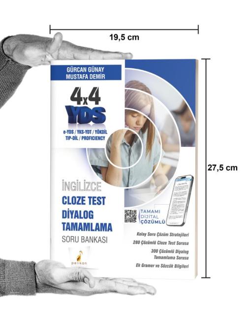 YDS İngilizce 4x4 Cloze Test Diyalog Tamamlama Soru Bankası - kitap Gü