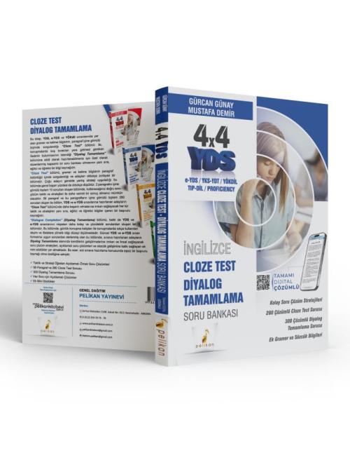 YDS İngilizce 4x4 Cloze Test Diyalog Tamamlama Soru Bankası - kitap Gü