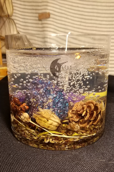 Dekoratif Mum - Kalkopirit Taş (Chalcopyrite Crystal)