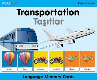 Language Memory Cards – Transportation (English–Turkish) Milet