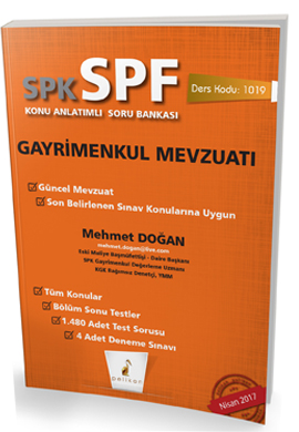 SPK - SPF Gayrimenkul Mevzuatı Konu Anlatımlı Soru Bankası 1019 Mehmet