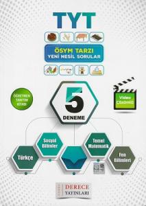 TYT Tamamı Çözümlü 5 Deneme Derece Yayınları