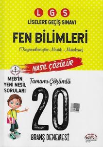 LGS Fen Bilimleri Tamamı Çözümlü 20 Deneme Sınavı Editör Yayınevi