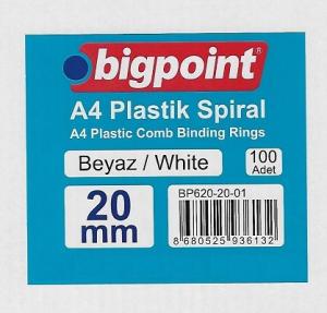 Plastik Spiral 20 mm Beyaz 100'lü Kutu Plastik Spiral 20 mm Beyaz 100'lü Kutu
