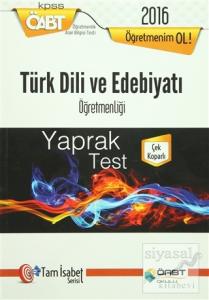 2016 ÖABT Türk Dili ve Edebiyatı Öğretmenliği Yaprak Test