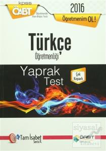 2016 ÖABT Türkçe Öğretmenliği Yaprak Test