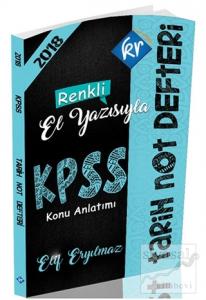 2018 KPSS Tarih Konu Anlatımlı Not Defteri