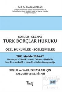 2018 Sorulu - Cevaplı Borçlar Hukuku Özel Hükümler Sözleşmeler