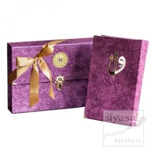 Çantalı - Orta Boy Nubuk Kur'an-ı Kerim (Pembe, Vavlı, Mühürlü)