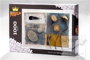 Hindiba ve Zen Taşları (1000 Parça) - Ahşap Puzzle Naturmort Serisi - (NT01-M)