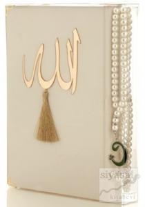 İnci Tesbih Hediyeli Kur'an'ı Kerim (Krem) (Ciltli)