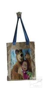 Maşa Kocaayı Cepli Bez Çanta Kod - 220002