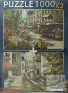 Pontedi Venezia / Paris Flower Market Puzzle (2 X 1000 Parça)