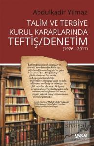 Talim ve Terbiye Kurul Kararlarında Teftiş - Denetim