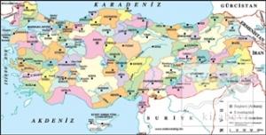 Türkiye Siyasi Haritası Duvar Halısı