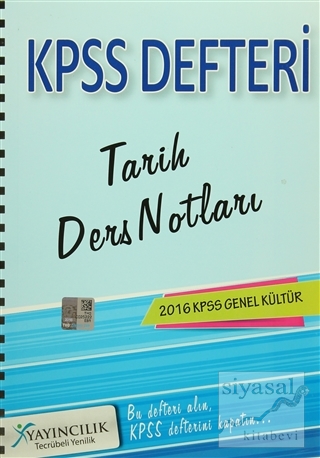 2016 KPSS Genel Kültür Tarih Ders Notları Defteri Kolektif