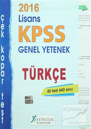 2016 KPSS Lisans Genel Yetenek Türkçe Çek Kopar Test Kolektif