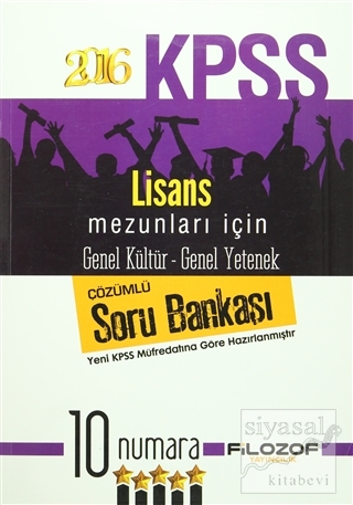 2016 KPSS Lisans Mezunları İçin Genel Kültür - Genel Yetenek Çözümlü Soru Bankası