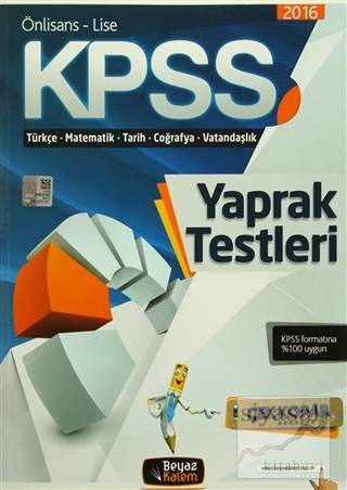 2016 KPSS Önlisans - Lise Yaprak Testleri Çek Kopar Kolektif