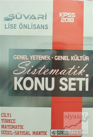 2018 KPSS Lise Önlisans Genel Yetenek Genel Kültür Sistematik Konu Set