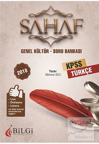 2018 KPSS Sahaf Türkçe Soru Bankası Mehmet Avcı