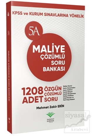 2018 KPSS ve Kurum Sınavları İçin Maliye Çözümlü Soru Bankası Mehmet Z