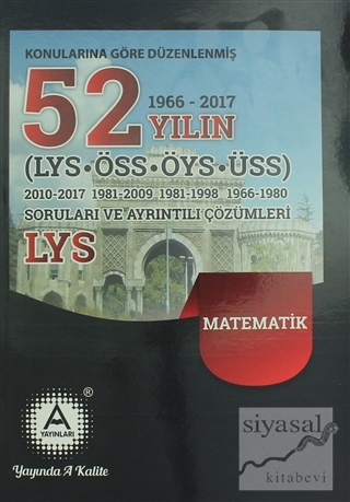 2018 LYS Matematik Konularına Göre Düzenlenmiş 52 Yılın Soruları ve Ay