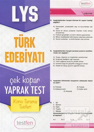 2018 LYS Türk Edebiyatı Konu Tarama Yaprak Testleri Kolektif