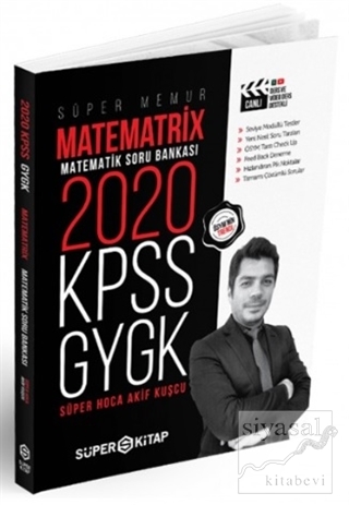 2020 Süper Memur KPSS - GYGK Matematrix Matematik Soru Bankası Akif Ku